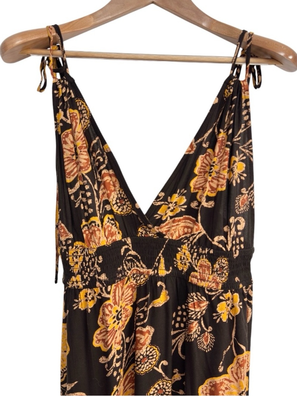 New Patrons of Peace Thalia Maxi Dress Small Brown Floral Boho Strap Sleeveless - Picture 4 of 12